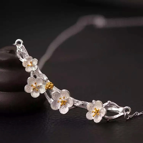 “Hopeful” Japanese CherryBlossom Oriental Necklace - Picture 2 of 12